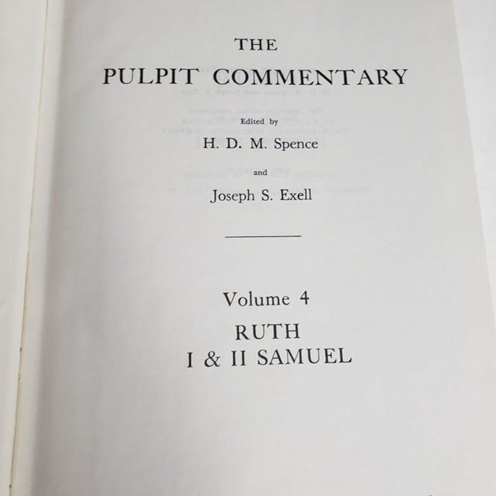 The Pulpit Commentary Vol 4 Ruth I & II Samuel Eerdmans HB Book 1984 Reprint